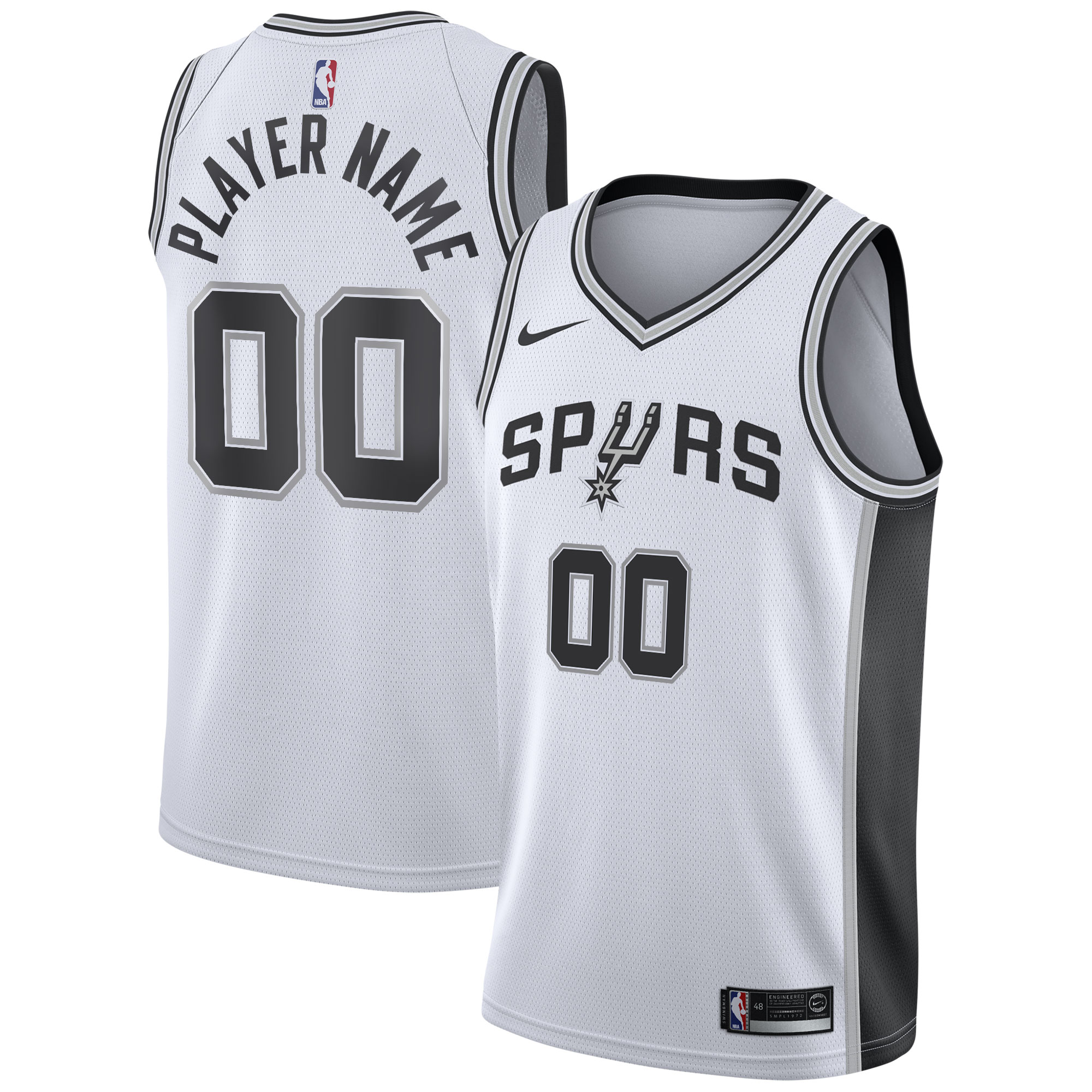 San Antonio Spurs mens san antonio spurs nike white 202021 swingman custom jersey – association edition Collection | Official Spurs Store