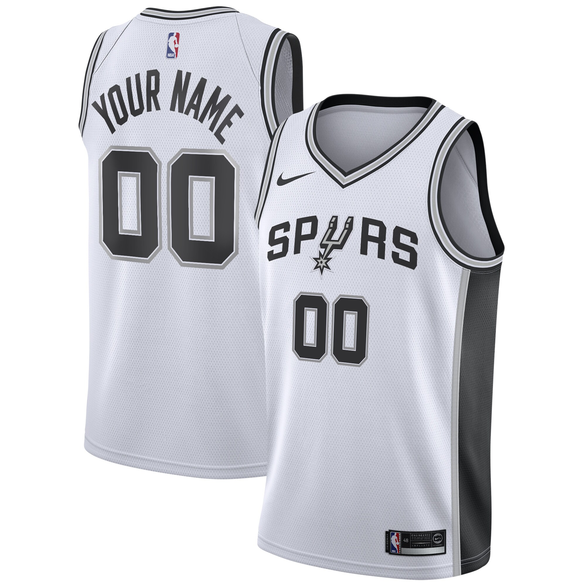 San Antonio Spurs mens san antonio spurs nike white custom swingman jersey – association edition Collection | Official Spurs Store