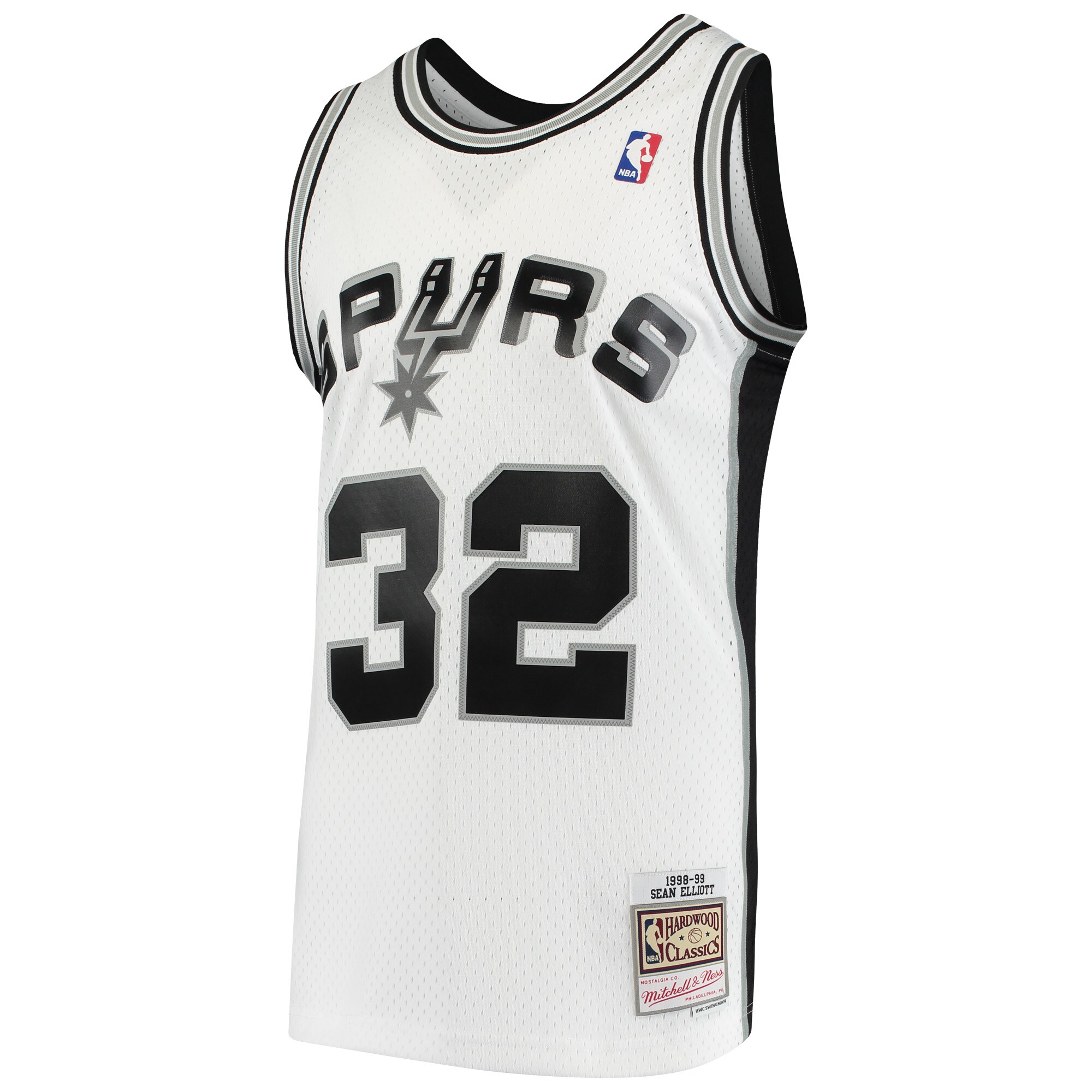 San Antonio Spurs mens san antonio spurs sean elliott mitchell  ness white 199899 hardwood classics swingman jersey Collection | Official Spurs Store