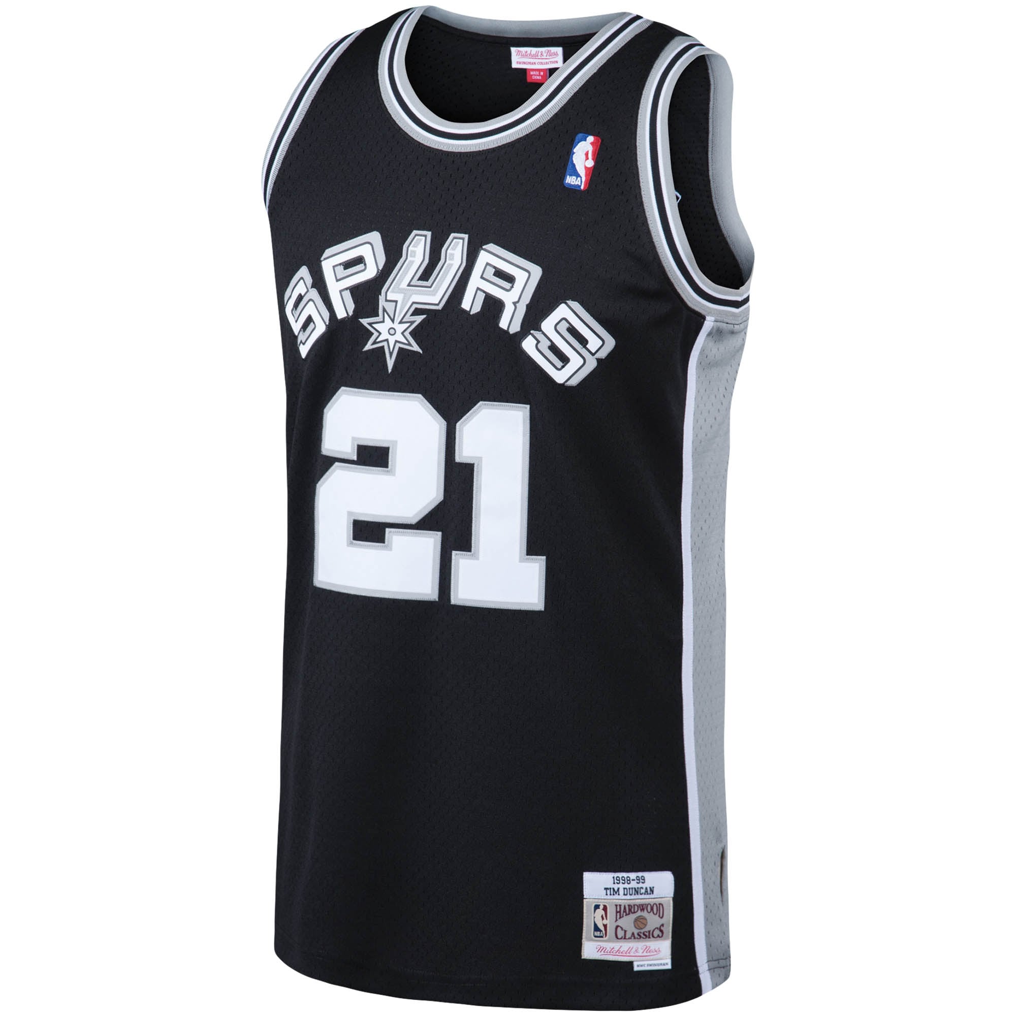 San Antonio Spurs mens san antonio spurs tim duncan mitchell  ness black 199899 big  tall hardwood classics swingman jersey Collection | Official Spurs Store