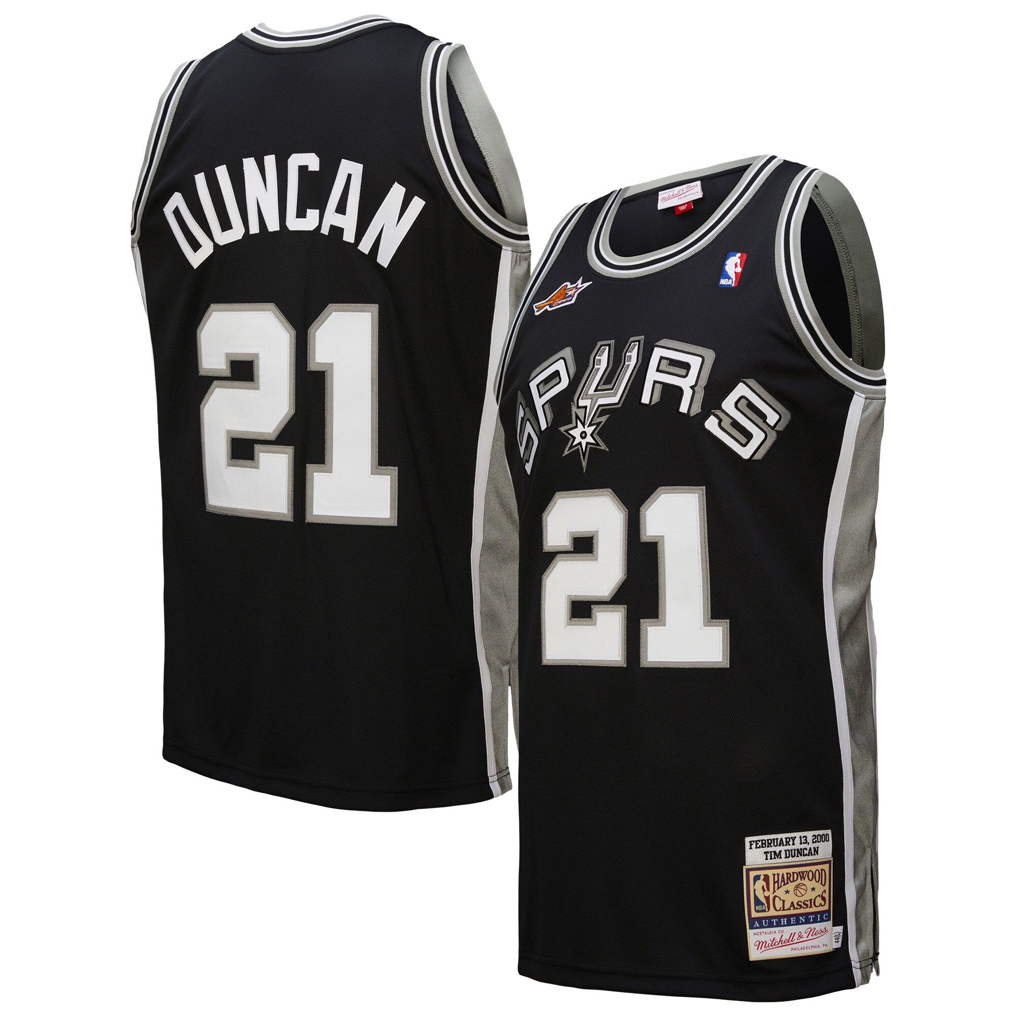 San Antonio Spurs mens san antonio spurs tim duncan mitchell  ness black 2000 nba all-star game authentic jersey Collection | Official Spurs Store