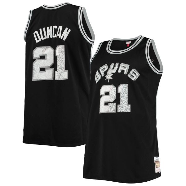 San Antonio Spurs mens san antonio spurs tim duncan mitchell  ness black big  tall 199899 nba 75th anniversary diamond swingman jersey Collection | Official Spurs Store