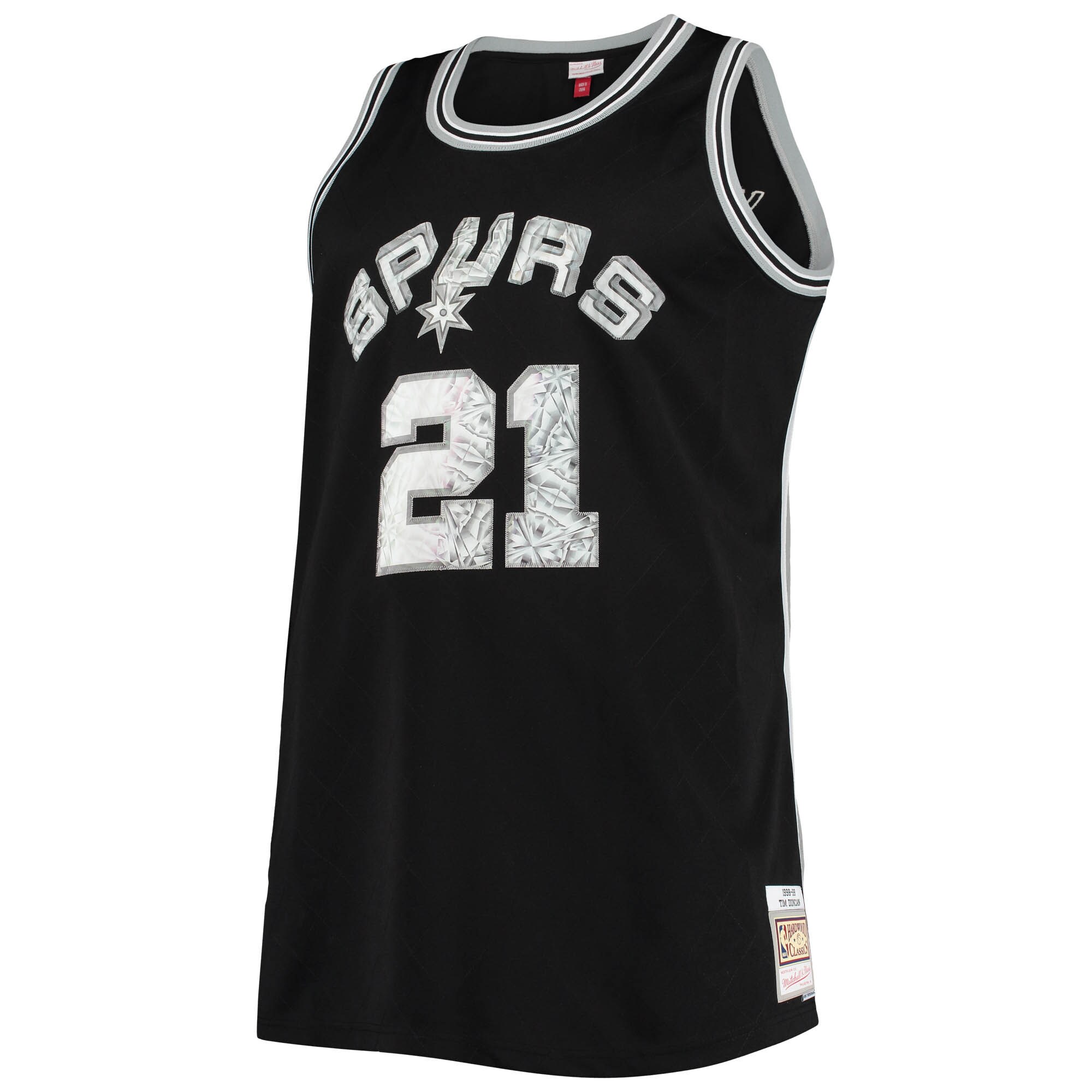 San Antonio Spurs mens san antonio spurs tim duncan mitchell  ness black big  tall 199899 nba 75th anniversary diamond swingman jersey Collection | Official Spurs Store
