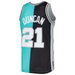 San Antonio Spurs mens san antonio spurs tim duncan mitchell  ness blackteal hardwood classics 199899 split swingman jersey Collection | Official Spurs Store