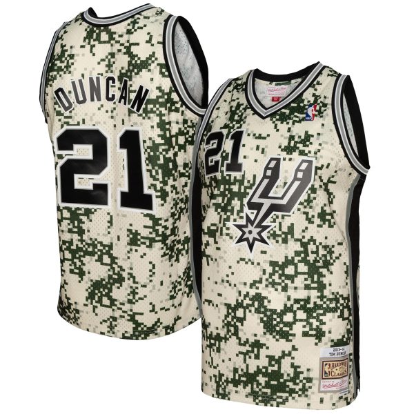 San Antonio Spurs mens san antonio spurs tim duncan mitchell  ness camo 201314 swingman jersey Collection | Official Spurs Store
