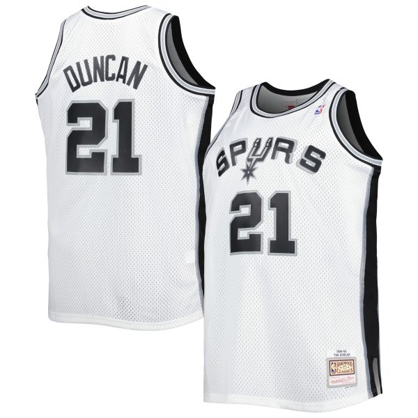 San Antonio Spurs mens san antonio spurs tim duncan mitchell  ness white big  tall hardwood classics 199899 swingman jersey Collection | Official Spurs Store