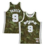 San Antonio Spurs mens san antonio spurs tony parker mitchell  ness camo hardwood classics 200001 ghost green swingman jersey Collection | Official Spurs Store
