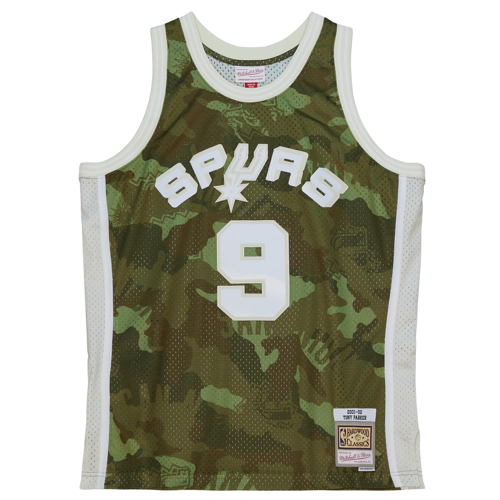 San Antonio Spurs mens san antonio spurs tony parker mitchell  ness camo hardwood classics 200001 ghost green swingman jersey Collection | Official Spurs Store