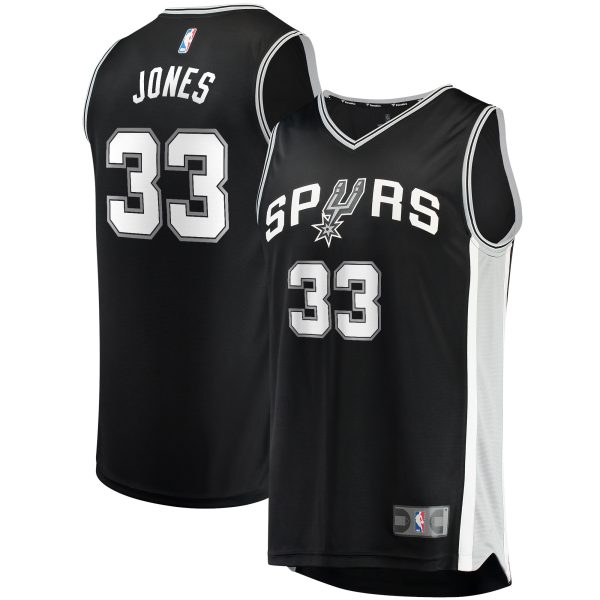 San Antonio Spurs mens san antonio spurs tre jones fanatics black fast break replica jersey – icon edition Collection | Official Spurs Store