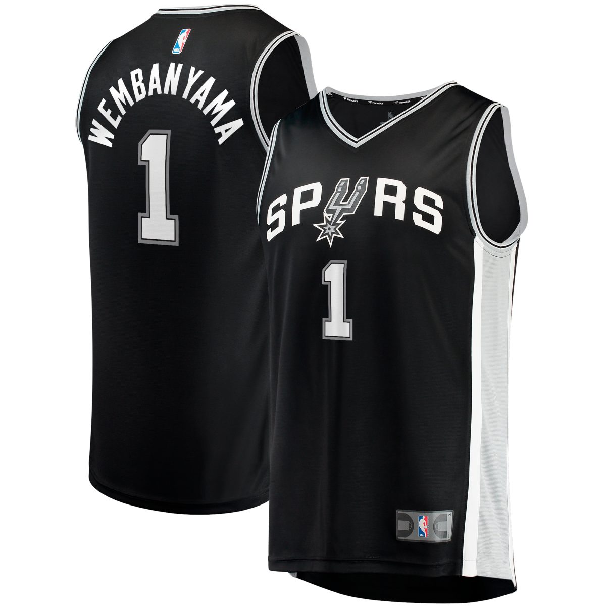 San Antonio Spurs mens san antonio spurs victor wembanyama fanatics black big  tall fast break replica jersey – icon edition Collection | Official Spurs Store