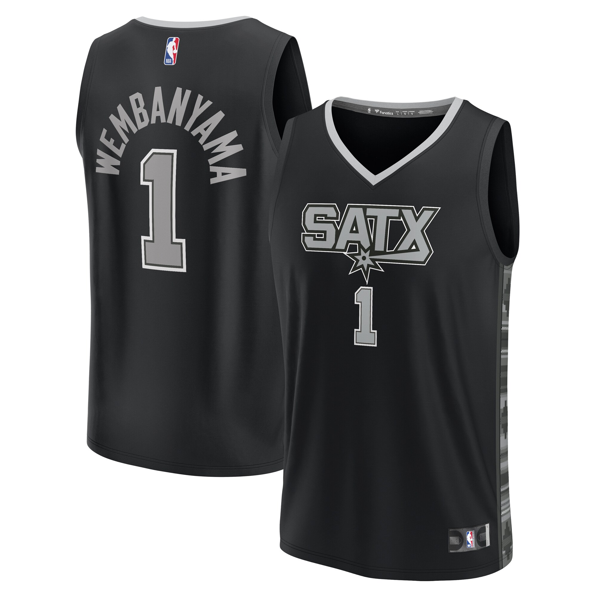 San Antonio Spurs mens san antonio spurs victor wembanyama fanatics black fast break player jersey – statement edition Collection | Official Spurs Store