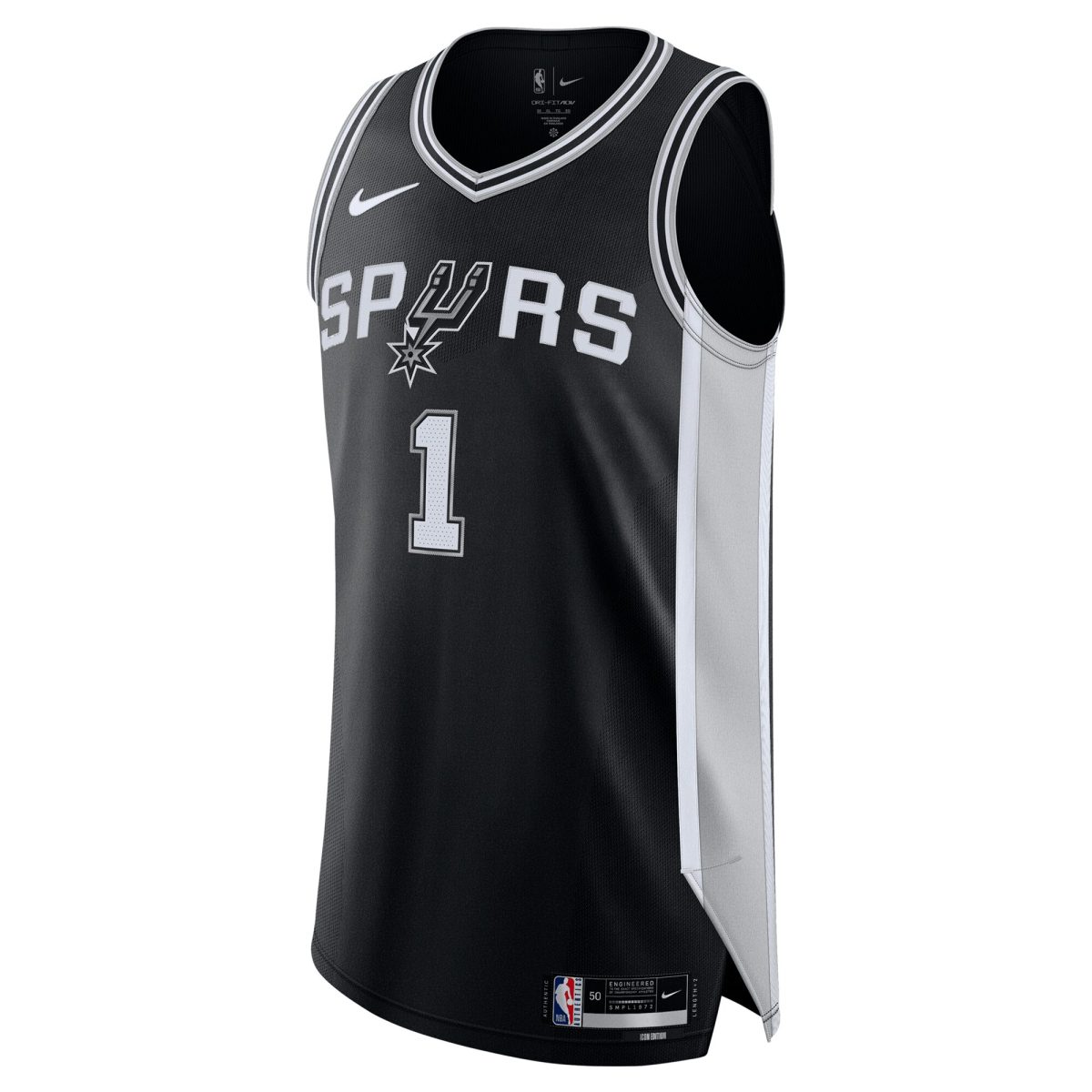 San Antonio Spurs mens san antonio spurs victor wembanyama nike black authentic jersey – icon edition Collection | Official Spurs Store