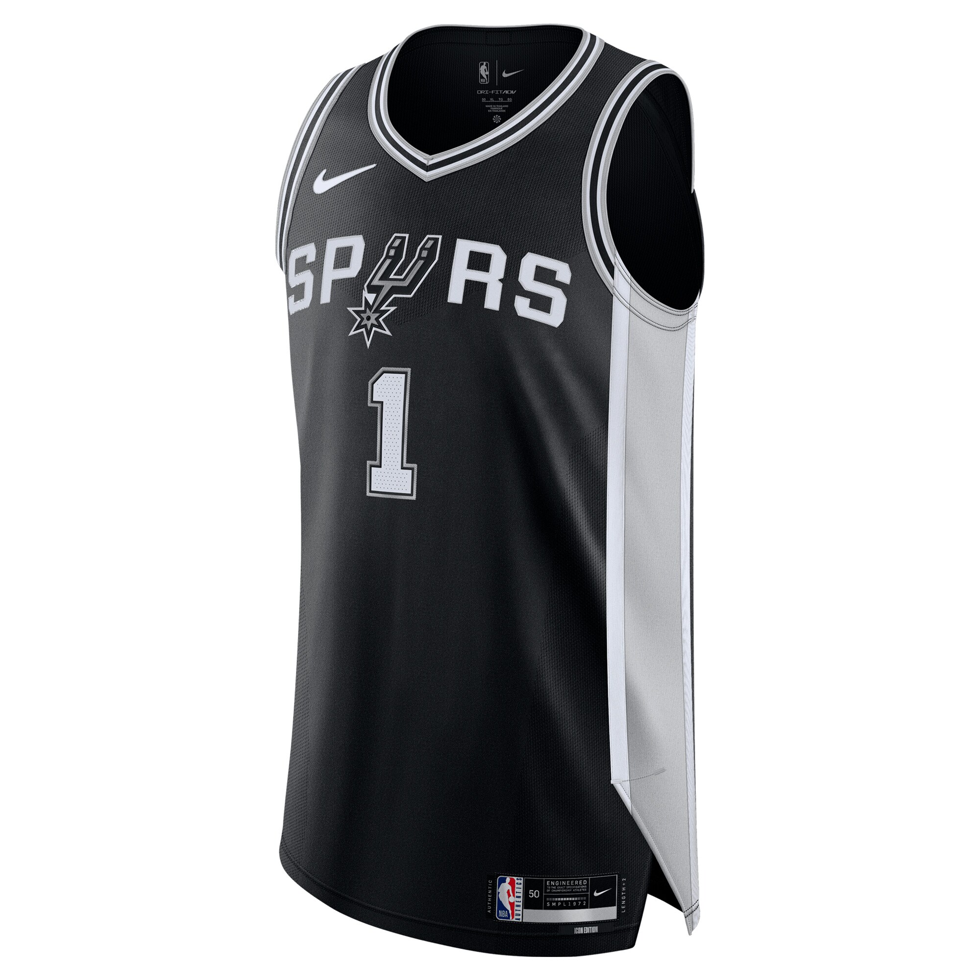 San Antonio Spurs mens san antonio spurs victor wembanyama nike black authentic jersey – icon edition Collection | Official Spurs Store