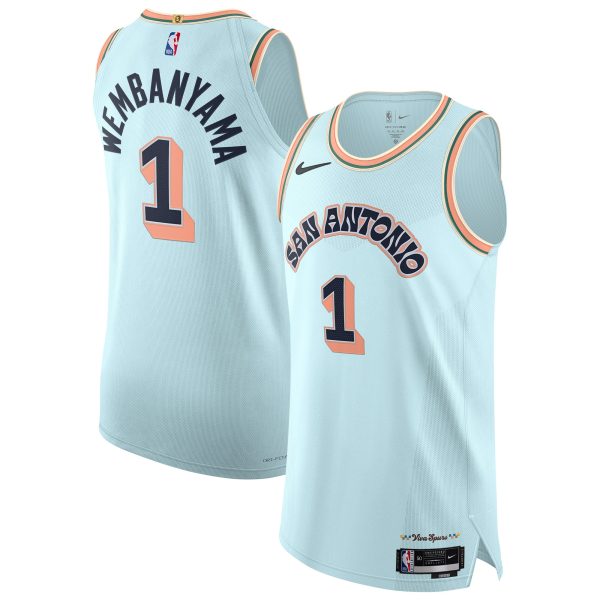 San Antonio Spurs mens san antonio spurs victor wembanyama nike light blue 202425 authentic player jersey – city edition Collection | Official Spurs Store