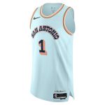 San Antonio Spurs mens san antonio spurs victor wembanyama nike light blue 202425 authentic player jersey – city edition Collection | Official Spurs Store