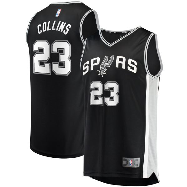 San Antonio Spurs mens san antonio spurs zach collins fanatics black fast break replica jersey – icon edition Collection | Official Spurs Store