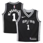 San Antonio Spurs preschool san antonio spurs victor wembanyama nike black swingman player jersey – icon edition Collection | Official Spurs Store