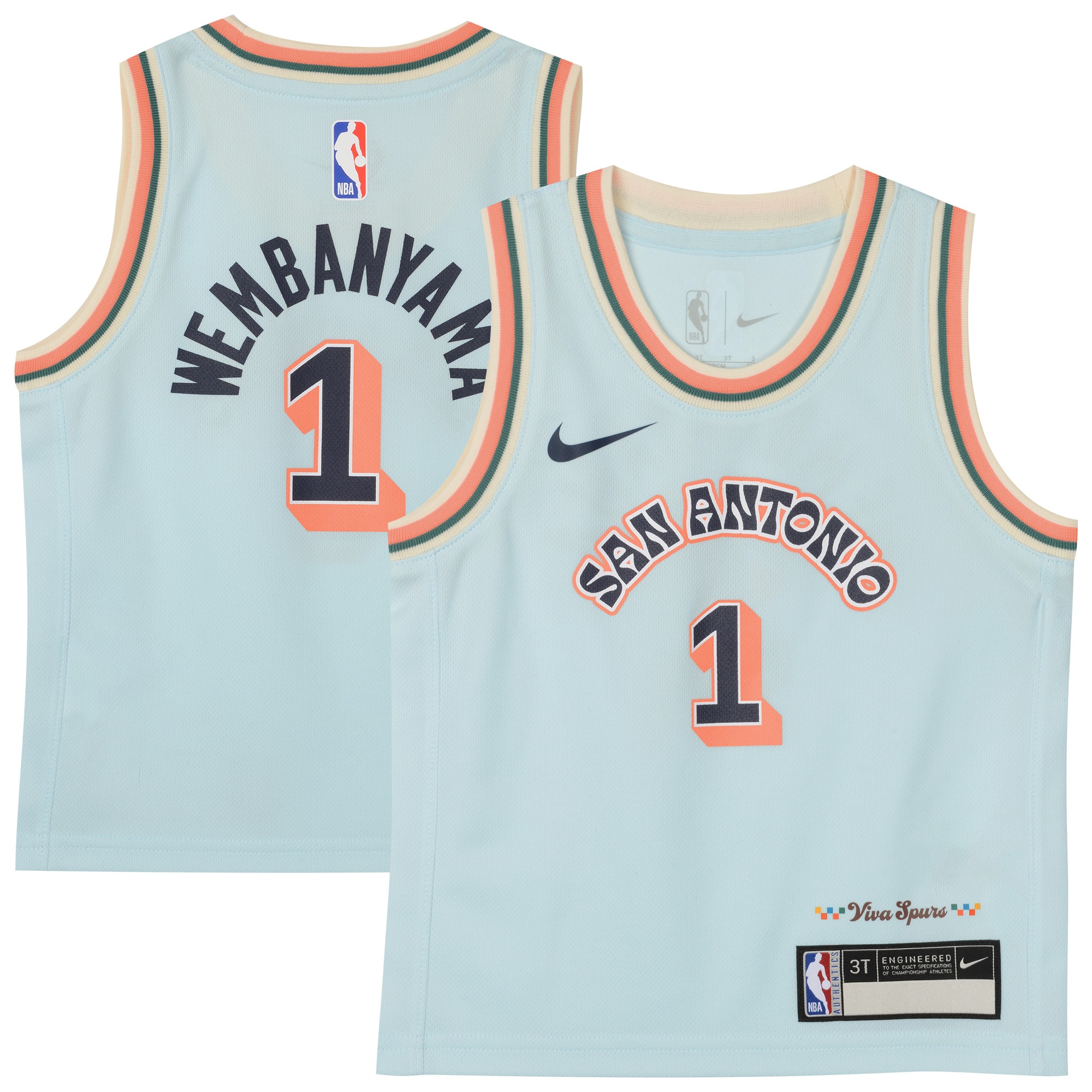 San Antonio Spurs preschool san antonio spurs victor wembanyama nike light blue 202425 swingman player jersey – city edition Collection | Official Spurs Store