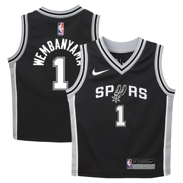 San Antonio Spurs toddler san antonio spurs victor wembanyama nike black swingman player jersey – icon edition Collection | Official Spurs Store