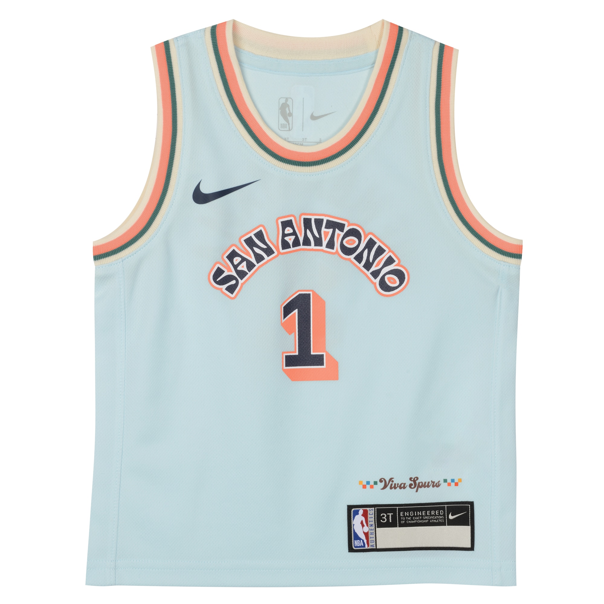 San Antonio Spurs toddler san antonio spurs victor wembanyama nike light blue 202425 swingman player jersey – city edition Collection | Official Spurs Store