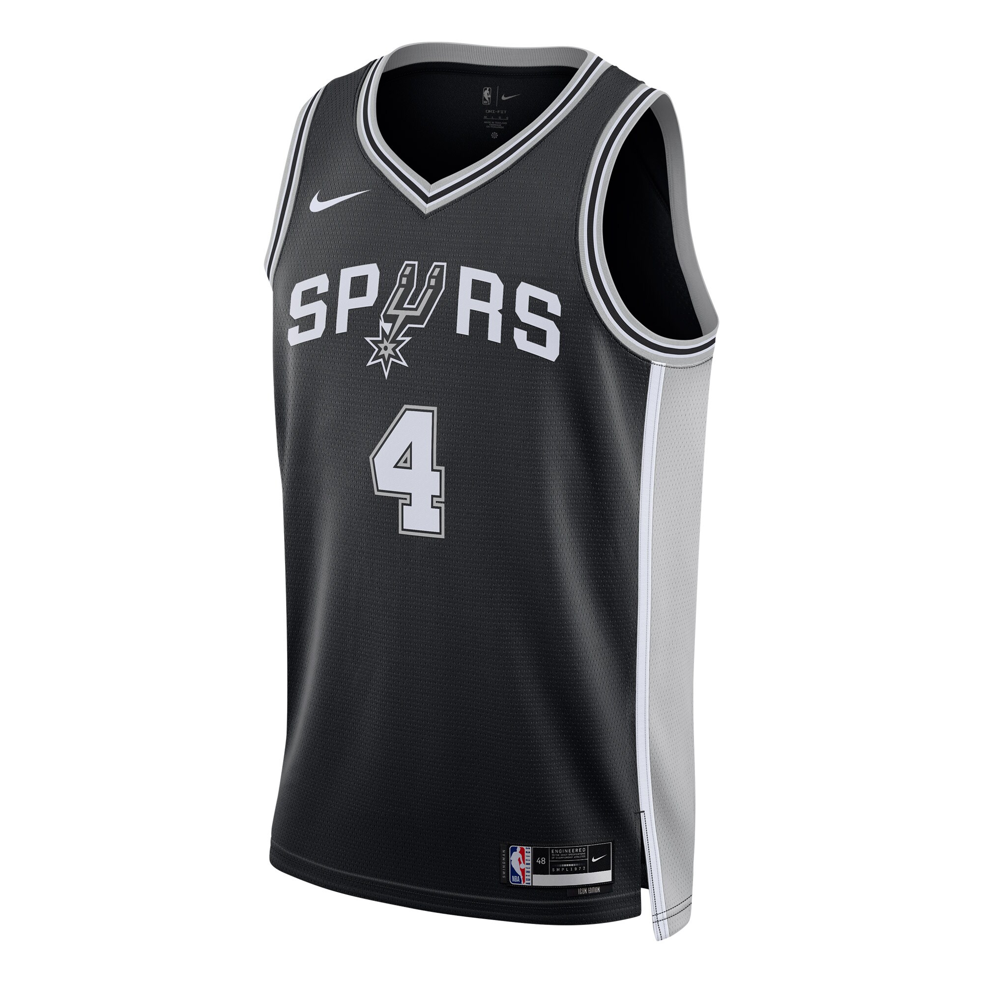 San Antonio Spurs unisex san antonio spurs deaaron fox nike black swingman player jersey – icon edition Collection | Official Spurs Store