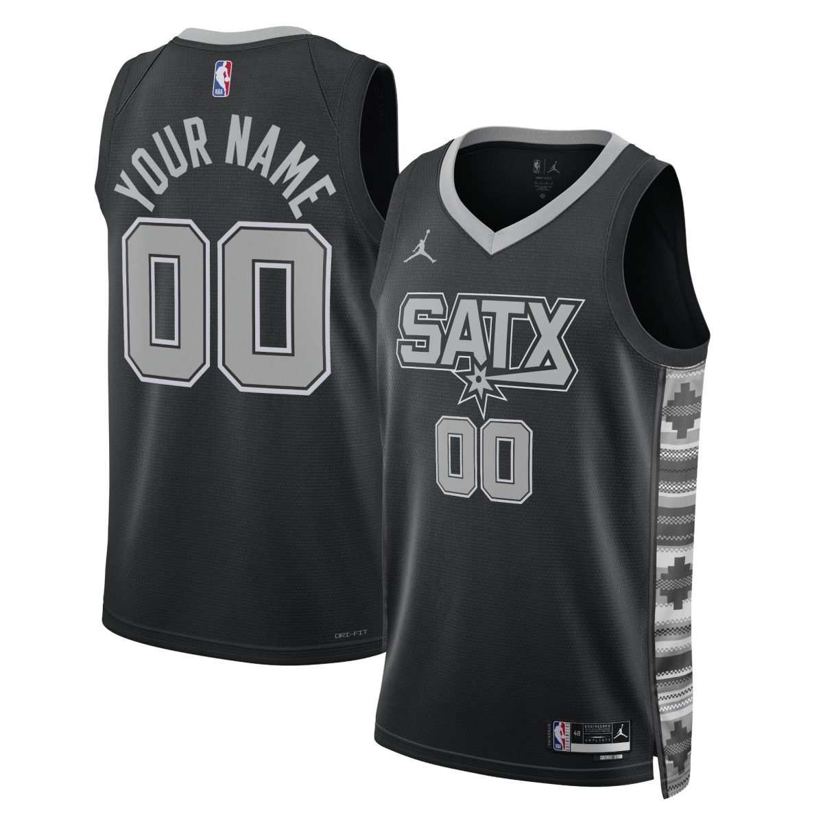 San Antonio Spurs unisex san antonio spurs jordan brand black 202223 swingman custom jersey – statement edition Collection | Official Spurs Store