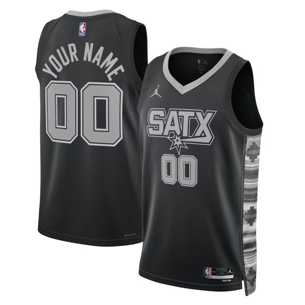 San Antonio Spurs unisex san antonio spurs jordan brand black 202223 swingman custom jersey – statement edition Collection | Official Spurs Store