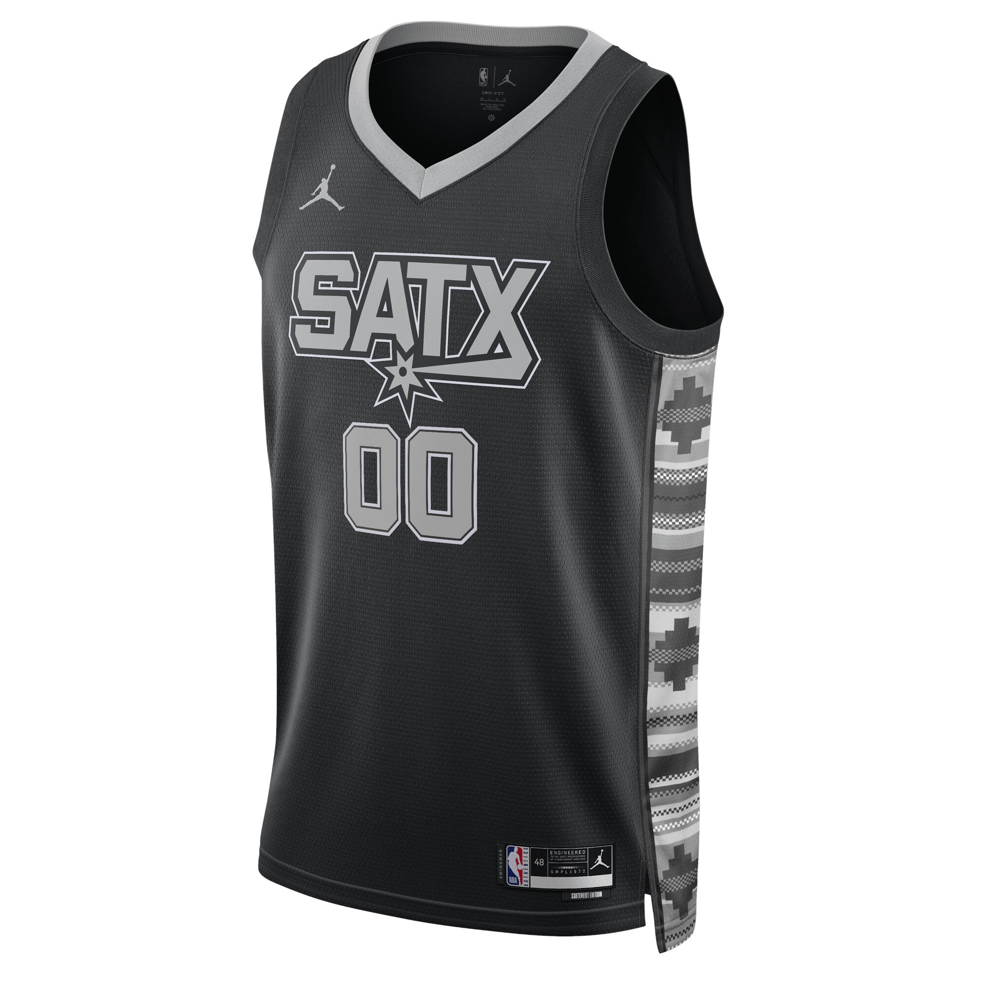 San Antonio Spurs unisex san antonio spurs jordan brand black 202223 swingman custom jersey – statement edition Collection | Official Spurs Store