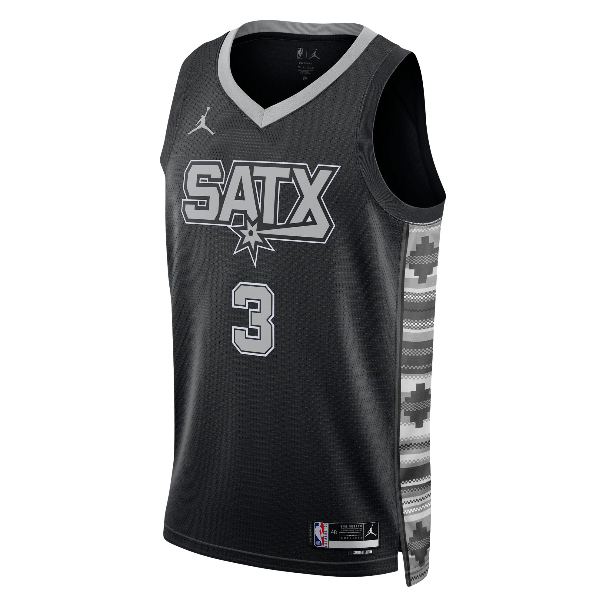 San Antonio Spurs unisex san antonio spurs keldon johnson jordan brand black swingman jersey – statement edition Collection | Official Spurs Store
