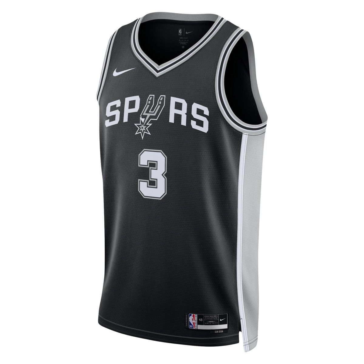 San Antonio Spurs unisex san antonio spurs keldon johnson nike black swingman jersey – icon edition Collection | Official Spurs Store