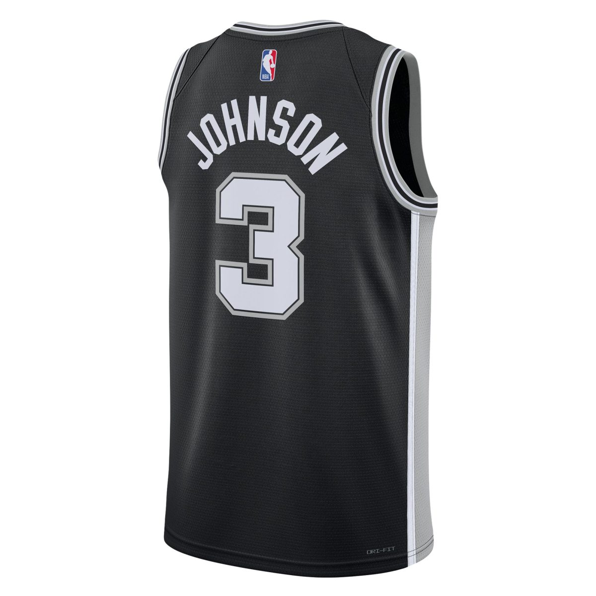 San Antonio Spurs unisex san antonio spurs keldon johnson nike black swingman jersey – icon edition Collection | Official Spurs Store