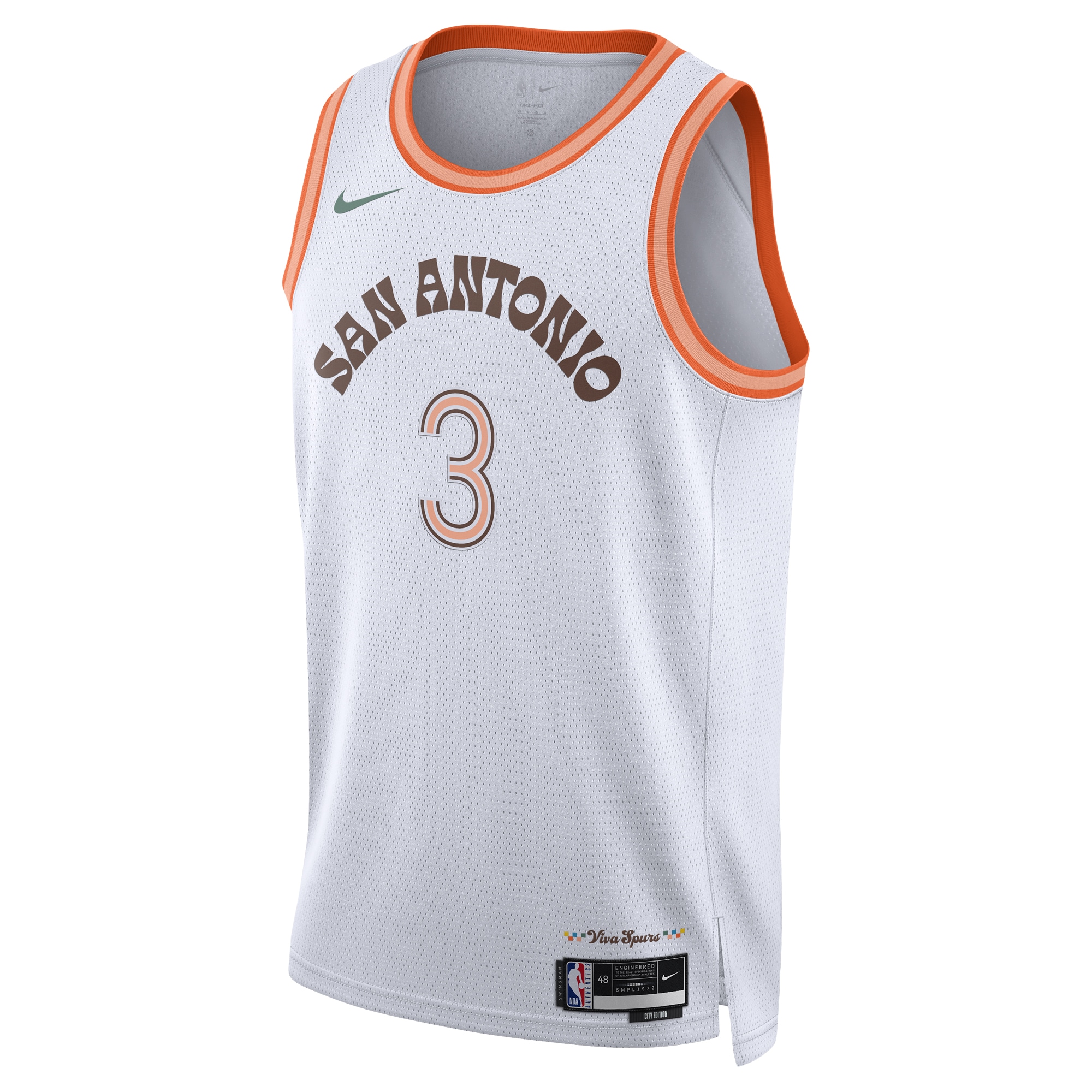 San Antonio Spurs unisex san antonio spurs keldon johnson nike white 202324 swingman jersey – city edition Collection | Official Spurs Store