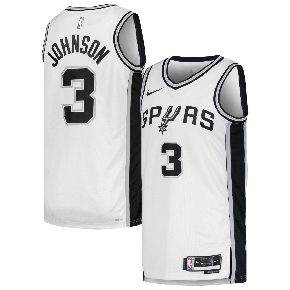 San Antonio Spurs unisex san antonio spurs keldon johnson nike white swingman jersey – association edition Collection | Official Spurs Store