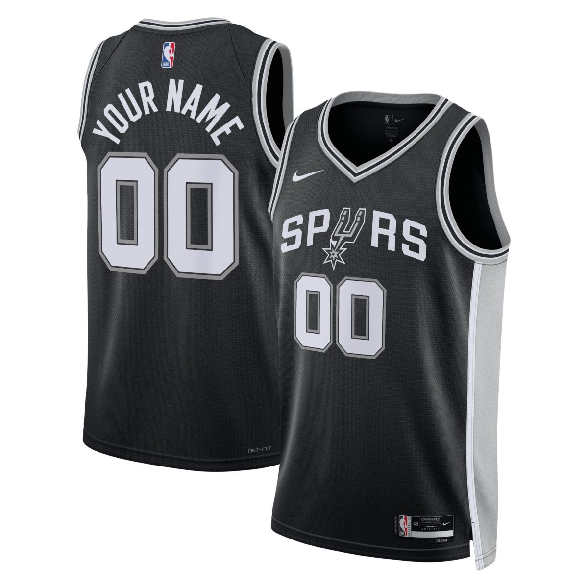 San Antonio Spurs unisex san antonio spurs nike black swingman custom jersey – icon edition Collection | Official Spurs Store