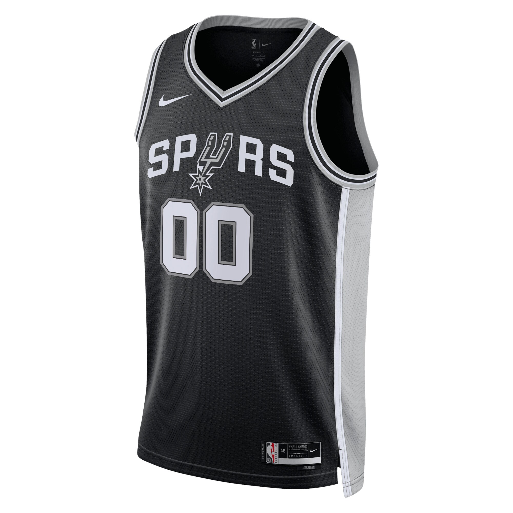 San Antonio Spurs unisex san antonio spurs nike black swingman custom jersey – icon edition Collection | Official Spurs Store