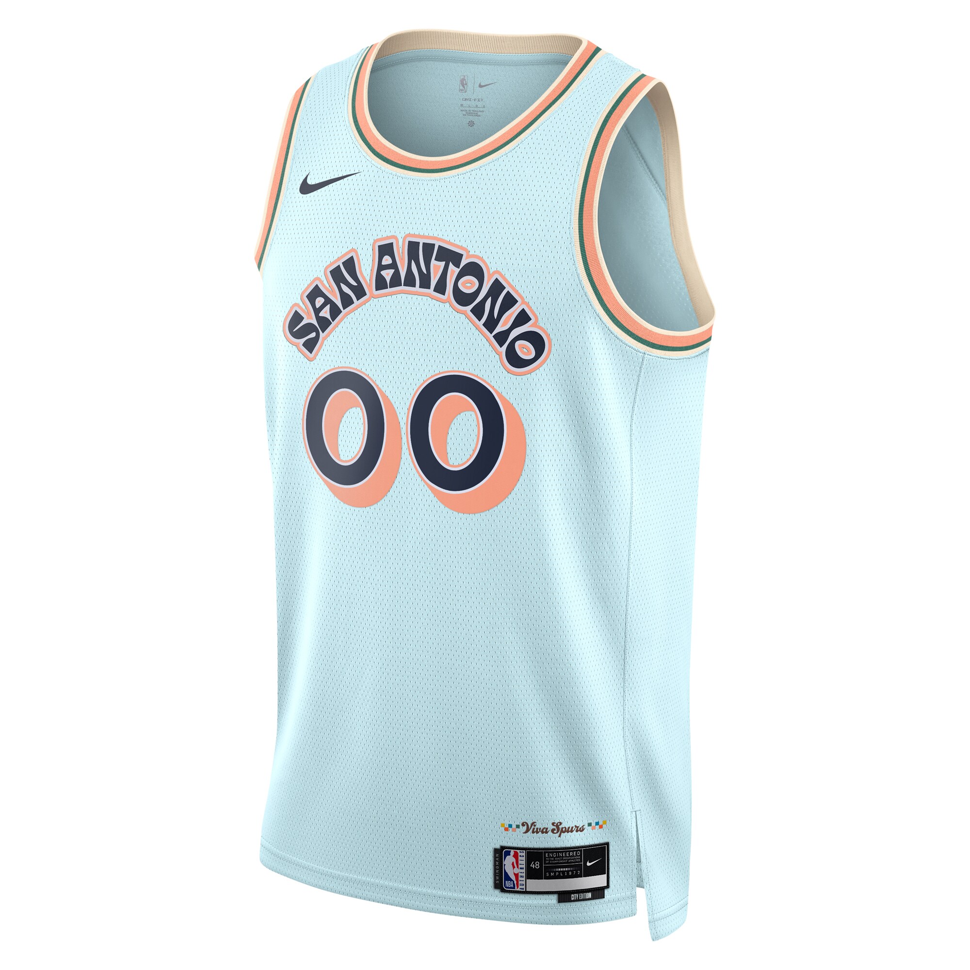 San Antonio Spurs unisex san antonio spurs nike light blue 202425 custom swingman jersey – city edition Collection | Official Spurs Store