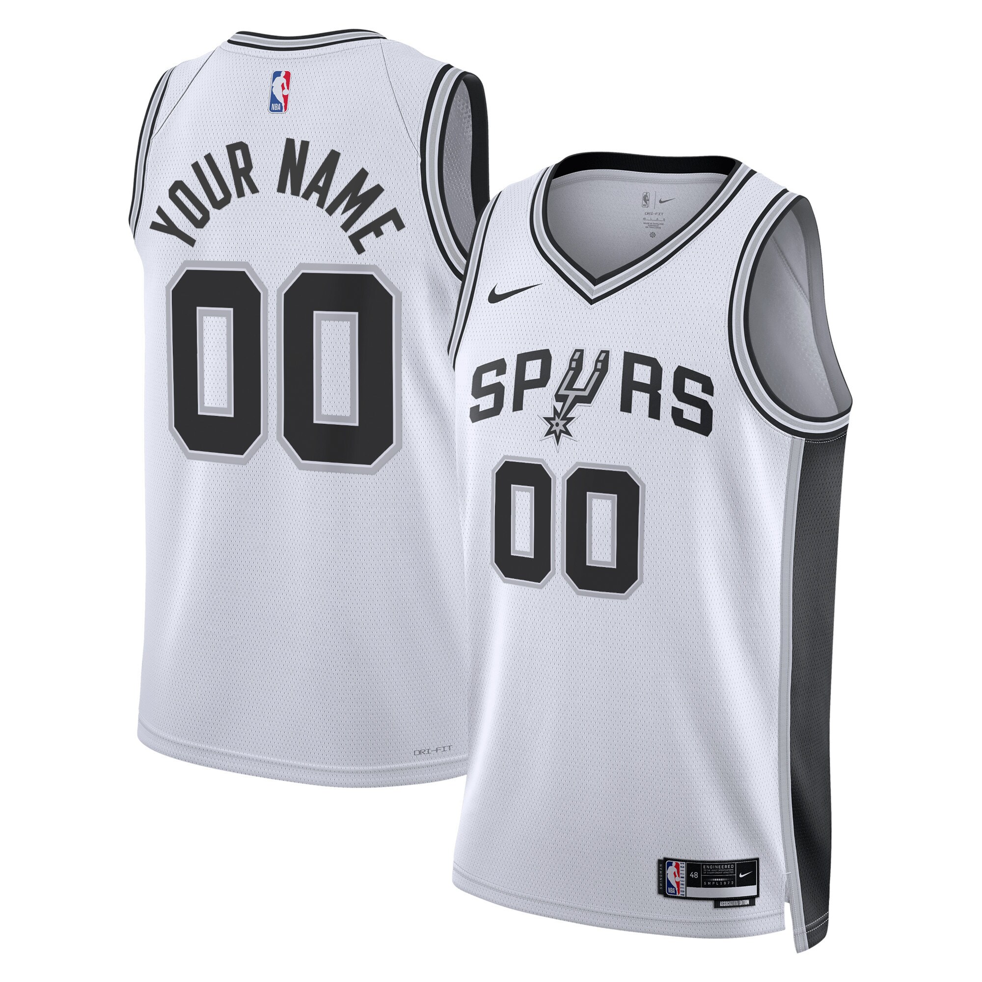 San Antonio Spurs unisex san antonio spurs nike white swingman custom jersey – association edition Collection | Official Spurs Store