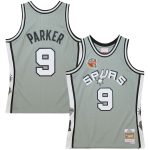 San Antonio Spurs unisex san antonio spurs tony parker mitchell  ness gray hall of fame class of 2023 throwback swingman jersey Collection | Official Spurs Store