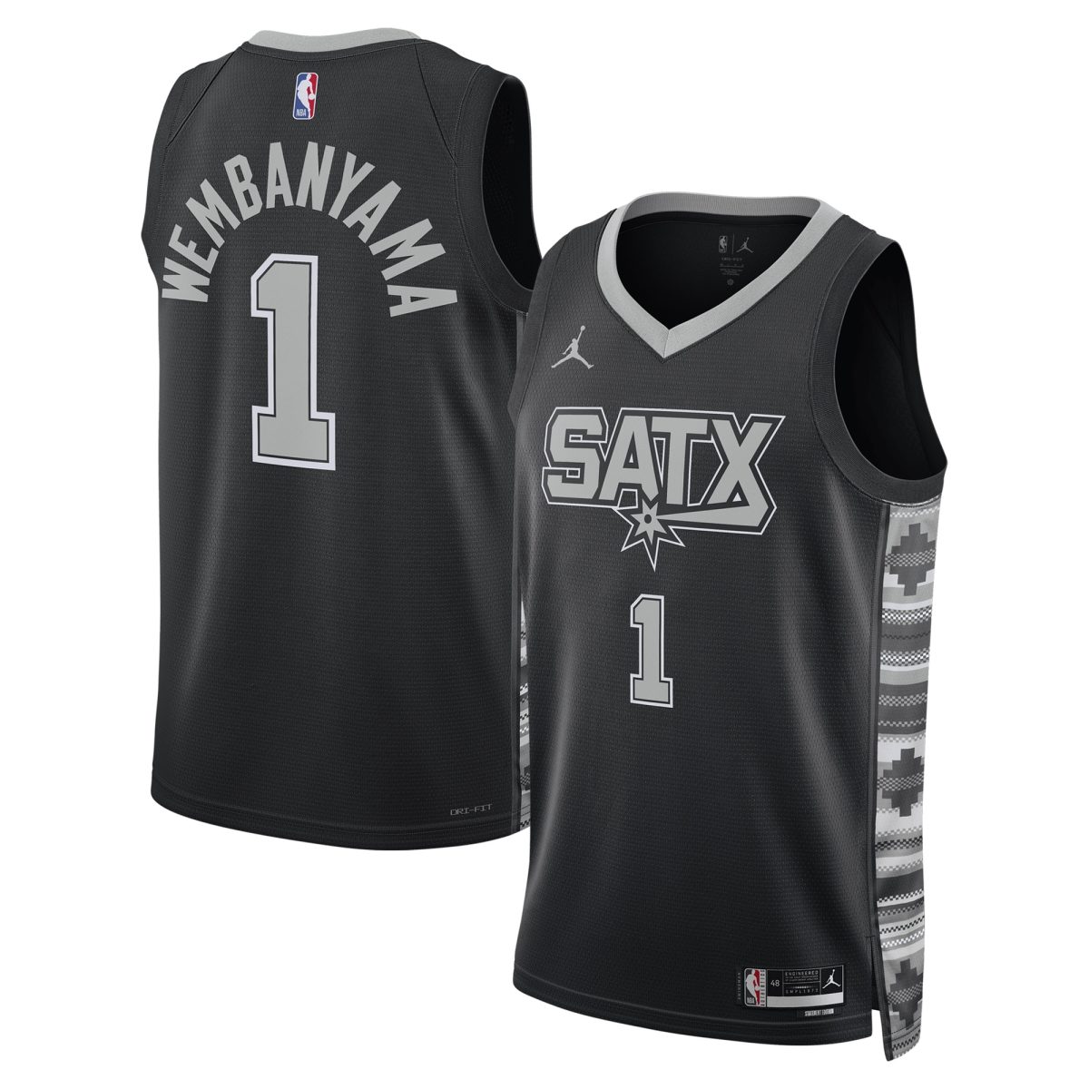 San Antonio Spurs unisex san antonio spurs victor wembanyama jordan brand black swingman jersey – statement edition Collection | Official Spurs Store