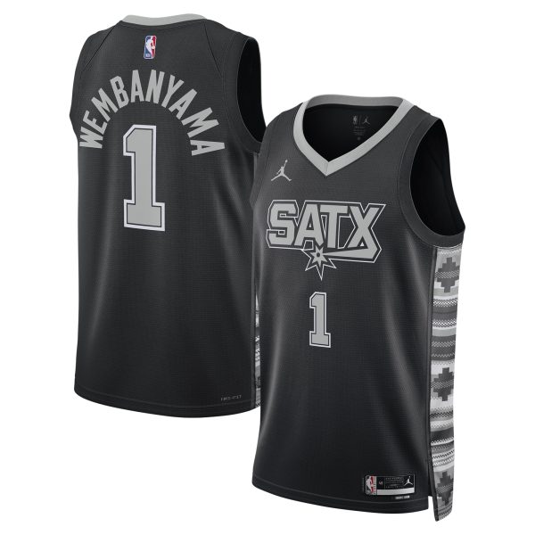 San Antonio Spurs unisex san antonio spurs victor wembanyama jordan brand black swingman jersey – statement edition Collection | Official Spurs Store