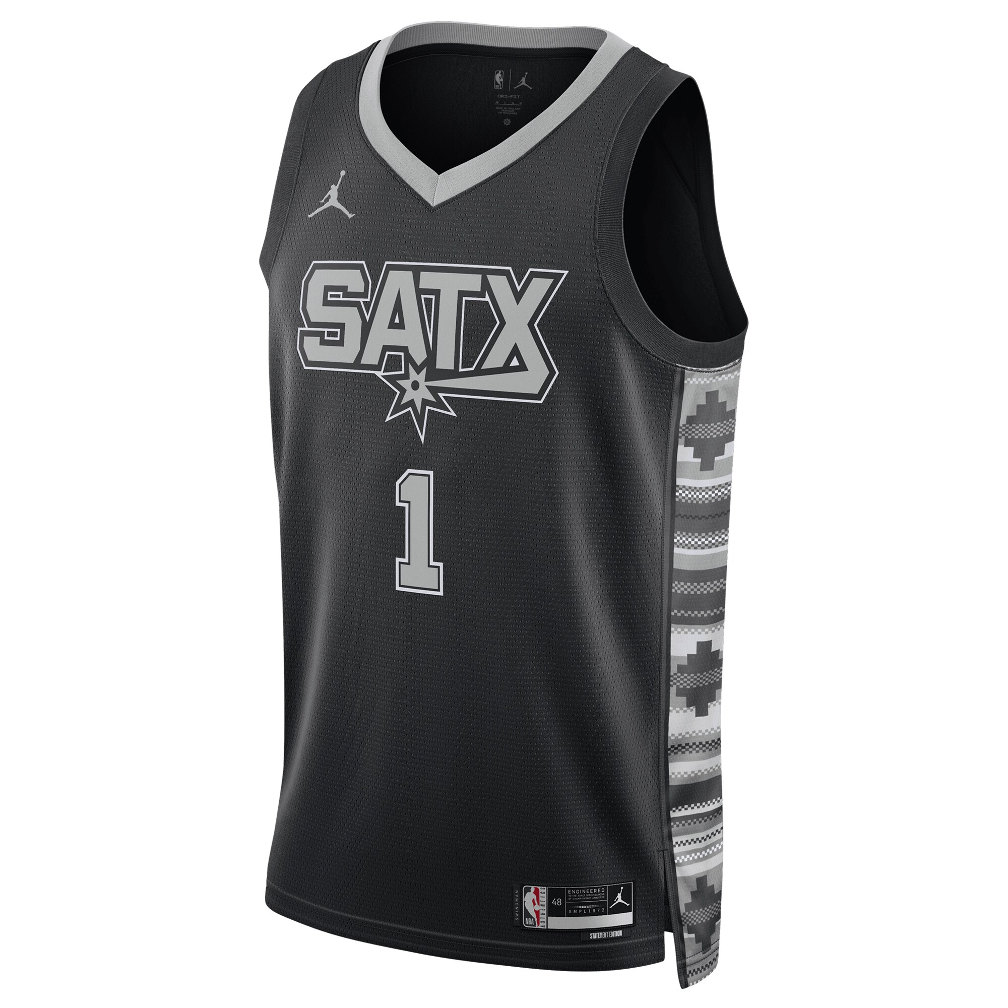 San Antonio Spurs unisex san antonio spurs victor wembanyama jordan brand black swingman jersey – statement edition Collection | Official Spurs Store