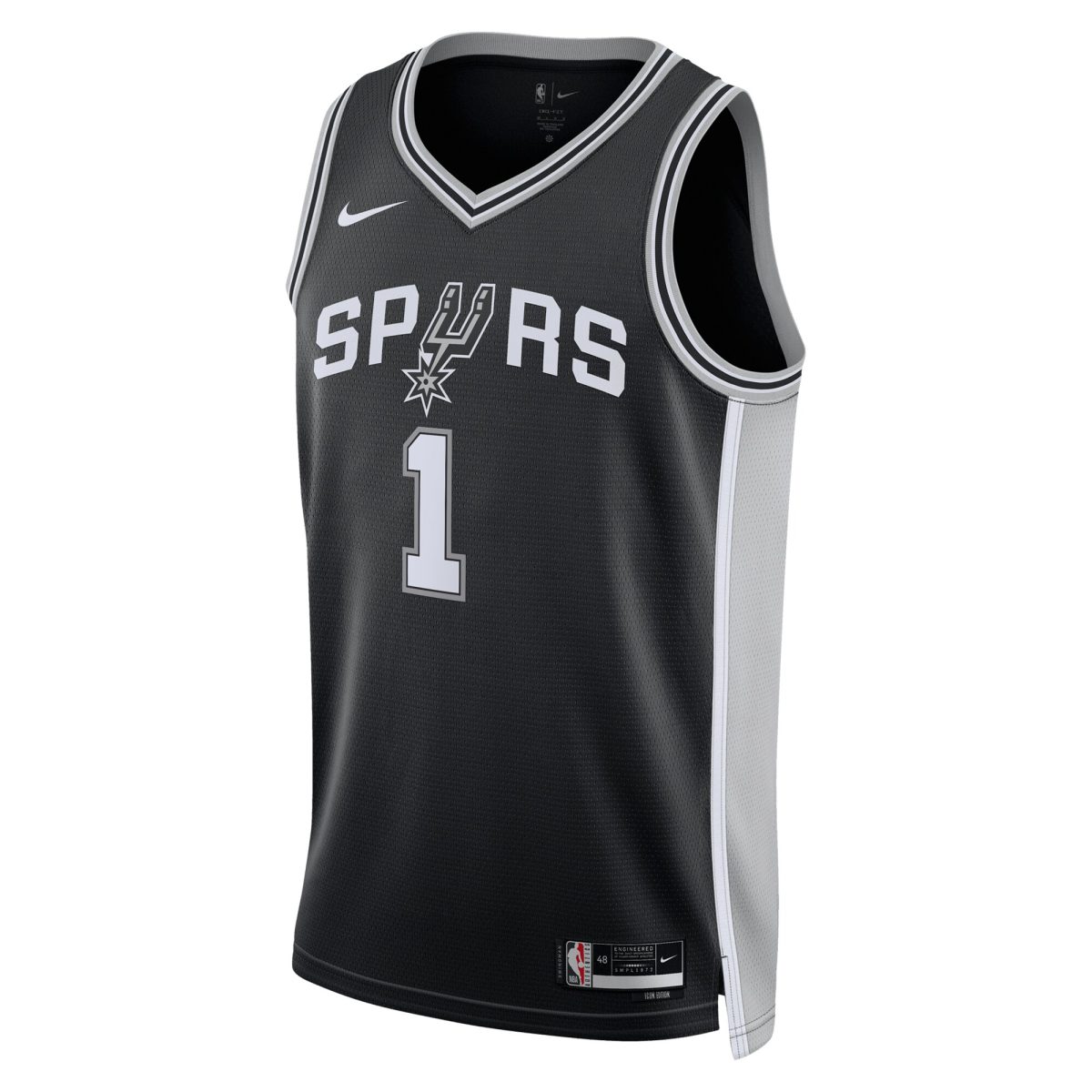 San Antonio Spurs unisex san antonio spurs victor wembanyama nike black 2023 nba draft first round pick swingman jersey – icon edition Collection | Official Spurs Store