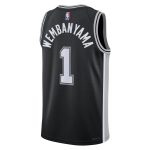 San Antonio Spurs unisex san antonio spurs victor wembanyama nike black 2023 nba draft first round pick swingman jersey – icon edition Collection | Official Spurs Store