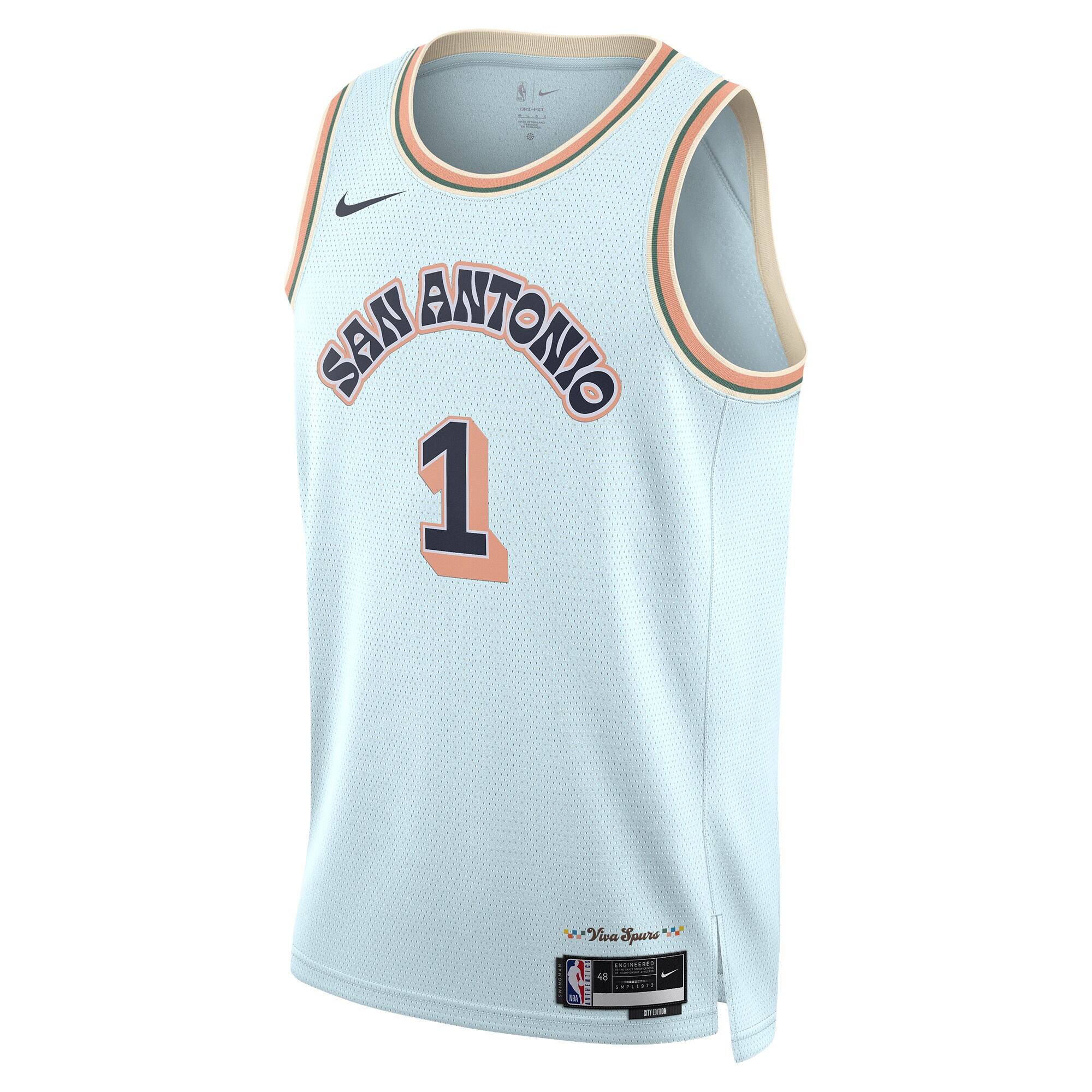 San Antonio Spurs unisex san antonio spurs victor wembanyama nike light blue 202425 swingman player jersey – city edition Collection | Official Spurs Store