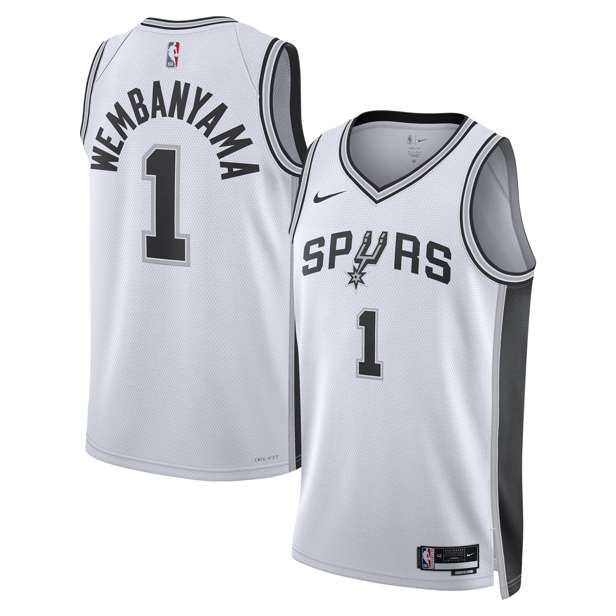 San Antonio Spurs unisex san antonio spurs victor wembanyama nike white swingman jersey – association edition Collection | Official Spurs Store