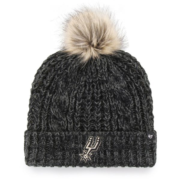 San Antonio Spurs womens san antonio spurs 47 black meeko cuffed knit hat with pom Collection | Official Spurs Store
