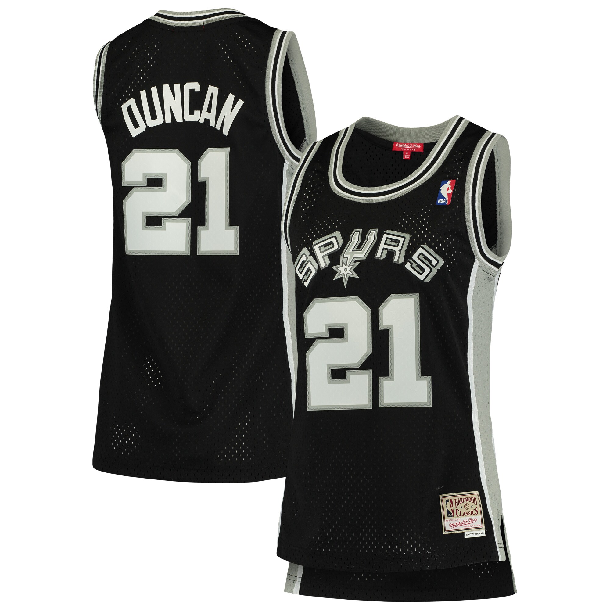 San Antonio Spurs womens san antonio spurs tim duncan mitchell  ness black 199899 hardwood classics swingman jersey Collection | Official Spurs Store