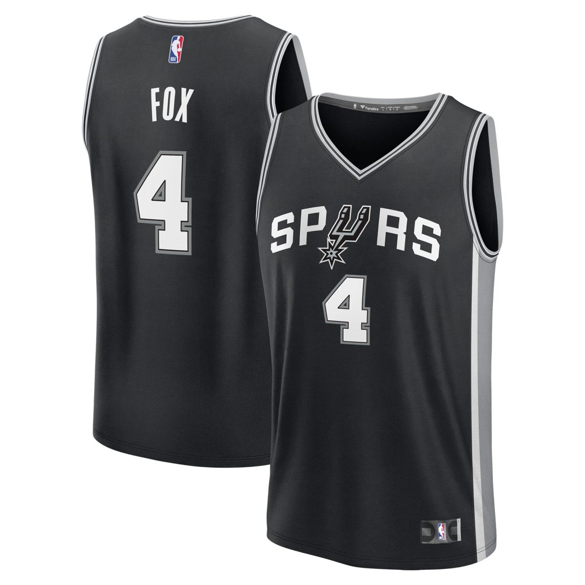 San Antonio Spurs youth san antonio spurs deaaron fox fanatics black fast break replica player jersey – icon edition Collection | Official Spurs Store
