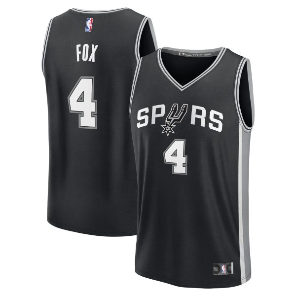 San Antonio Spurs youth san antonio spurs deaaron fox fanatics black fast break replica player jersey – icon edition Collection | Official Spurs Store
