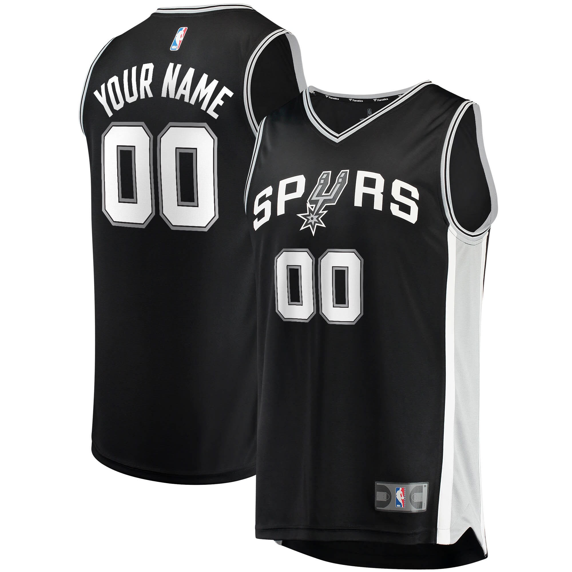 San Antonio Spurs youth san antonio spurs fanatics black fast break custom replica jersey – icon edition Collection | Official Spurs Store